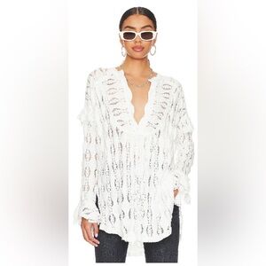 Free People Cream Lace Candy Shop Peasant Tunic